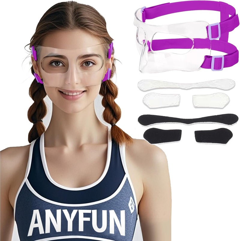 Anysun AF01B واقي أنف للنساء للأنف المكسور للبالغين قناع وجه قابل للتعديل لكرة السلة وكرة القدم مع وسادة فوم للشباب والمراهقين - Image 1